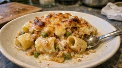 Air Fryer Pasta Salvadomenica: creamy ragù, béchamel, and a crisp cheese top