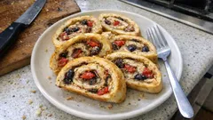 Rolled Focaccia with Cherry Tomatoes and Olives—A Sliceable Party Bread