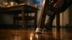 Use soda bottle caps to stop chairs from scratching hardwood floors