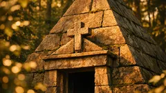 A real sandstone pyramid hides in a German forest near Derneburg