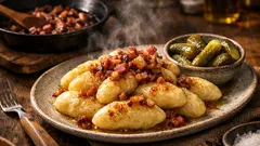 Pražuchy recipe: easy Czech potato dumplings with crispy bacon